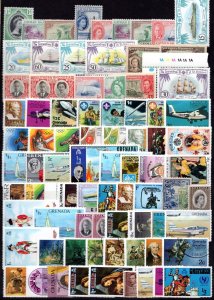 GRENADA BRITISH COMMONWEALTH 1950-1970S LARGE COLLECTION OF 500+ STAMPS