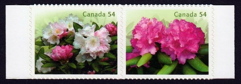 RHODODENDRONS = pair from booklet = CANADA 2009 #2319-2320 MNH