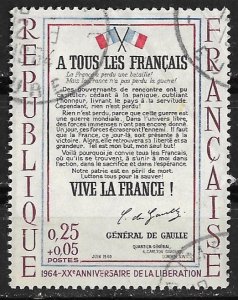 France # B378  De Gaulle WW II Patriotic Poster     (1) VF Used