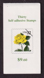 1996 Yellow Rose Sc BK242 32c MNH booklet of 30 folded as issued Pl No S1111