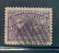 Newfoundland Sc65 1897 5c Mining stamp used