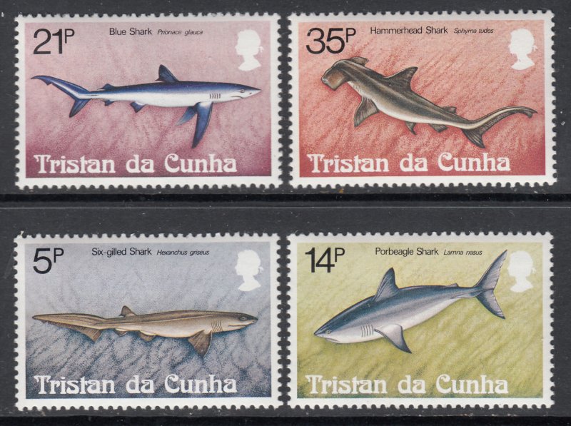 Tristan da Chuna 302-305 Sharks MNH VF