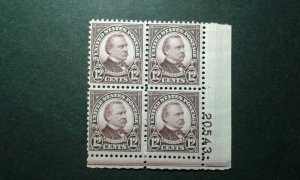 US #693 MNH plate block e207 10458