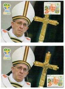 Brazil 2013 Stamp MC Maximum Card Scott 3250 Visit of Pope Francis World Youth D