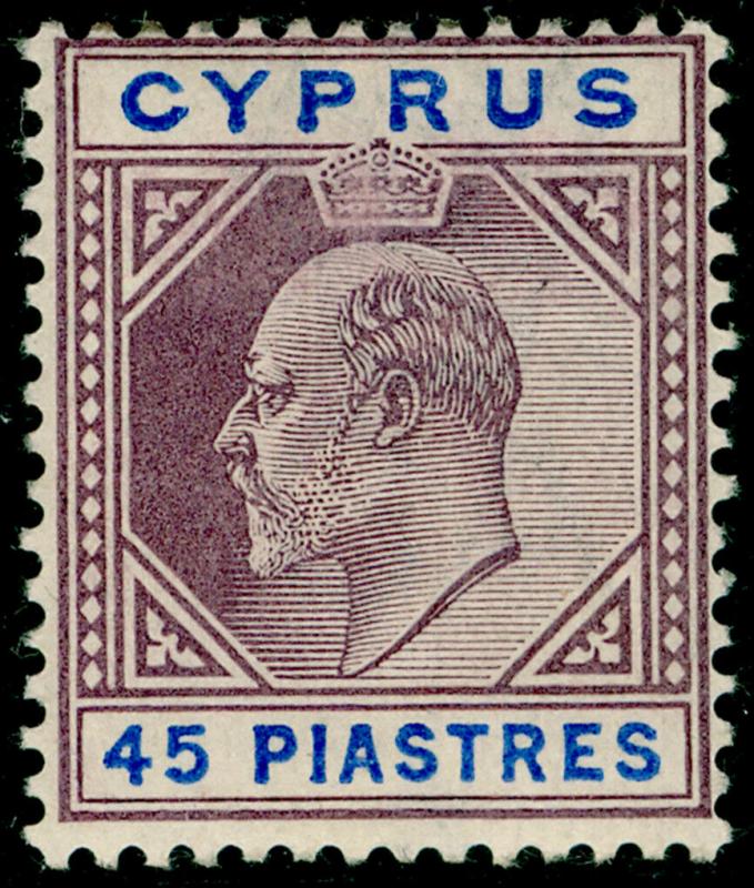 CYPRUS SG59, 45pi dull purple & ultramarine, LH MINT. Cat £200.