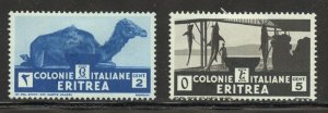 Eritrea Scott 158-159 Unused HOG - 1934 Camel/Shark Fishery - SCV $6.40