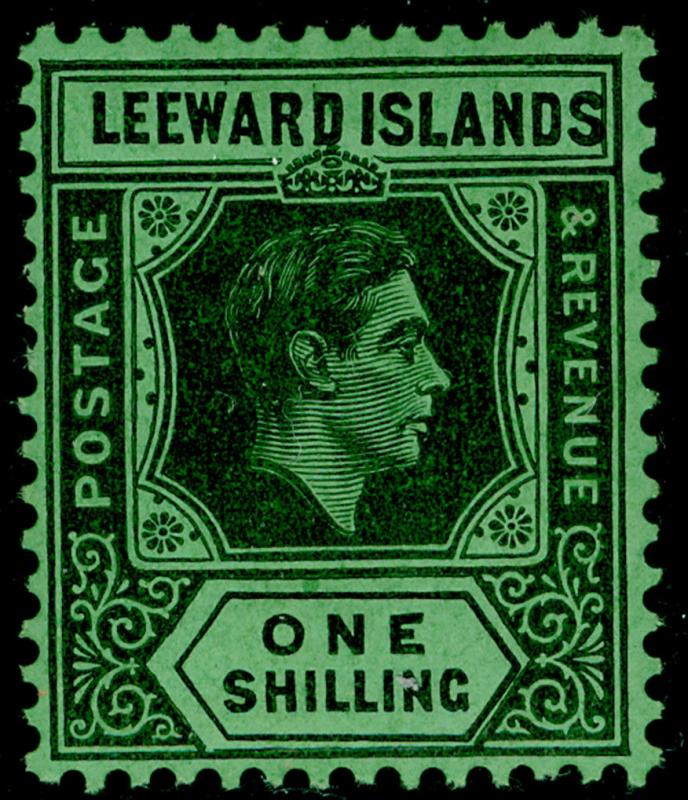 LEEWARD ISLANDS SG110b, 1s black/emerald, VLH MINT.
