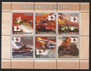 St Thomas 2007 Firetrucks & Ambulances S/S set NH