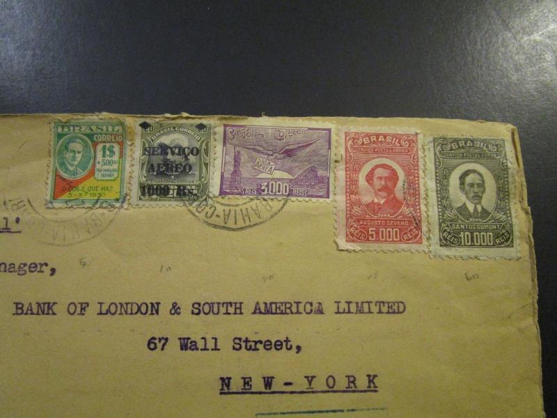 Brazil 1931 Airmail Cover to USA / Light Creases on Stamps - Z6052