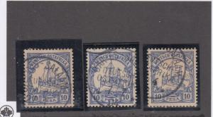 GERMAN EAST AFRICA # 14 x 3 VF-VARIOUS CANCELS COLLECTED FOR CANCELS