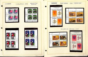 Canada Stamp Collection on 50 Pages, Mint NH Inscription Blocks 1973-1979