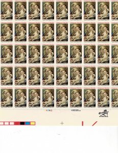 Christmas Madonna & Child 20c US Postage Sheet #2063 VF MNH