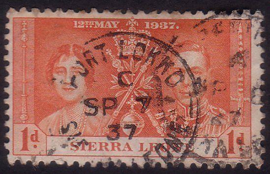 SIERRA LEONE 1937 Coronation 1d PORT LOKKO cds.............................60244