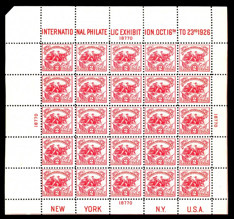 U.S. #630 MINT PL# BLOCK OF 25 OG NH