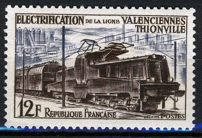 France 1955, 12 Fr Railroad electrification, Locomotive VF MNH, Mi 1049 2€