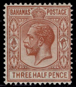 BAHAMAS GV SG117, 1½d brown-red, M MINT. Cat £14.