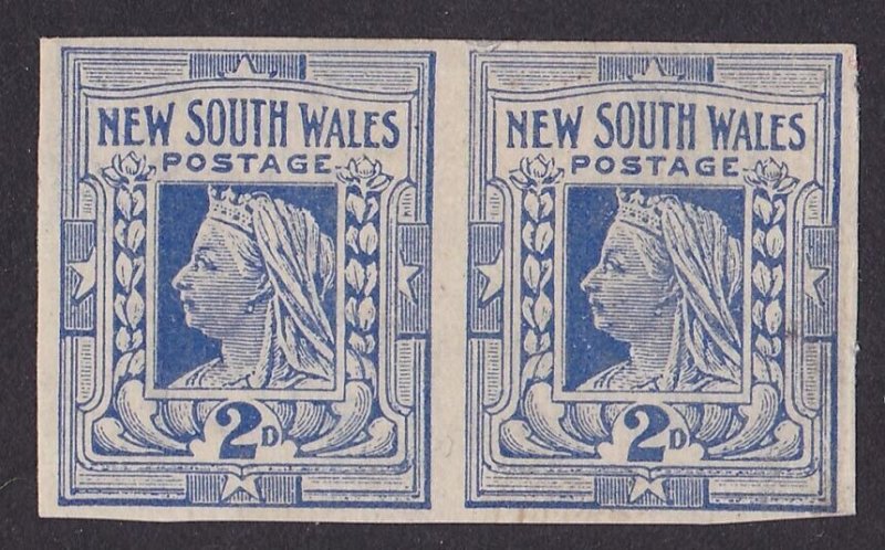 NEW SOUTH WALES 1899 QV 2d IMPERF pair wmk Crown/NSW SG cat £300