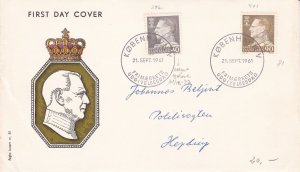 Denmark 1961 King Illustrated Copenhagen Cancels King Stamps FDC Cover Ref 45691
