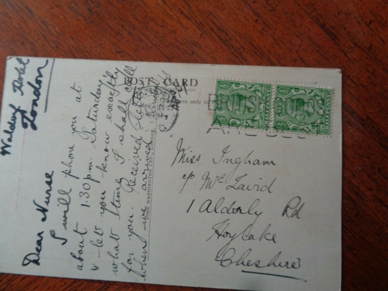  10 Postal Covers George V,  plus  Used Postcard from Waldorf Hotel London.  