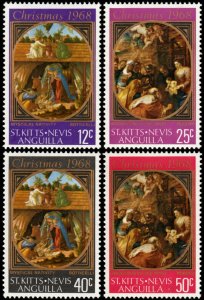 ✔️ SAINT KITTS & NEVIS 1968 - PAINTINGS CHRISTMAS - SC.  191/194 MNH ** [5CW7]