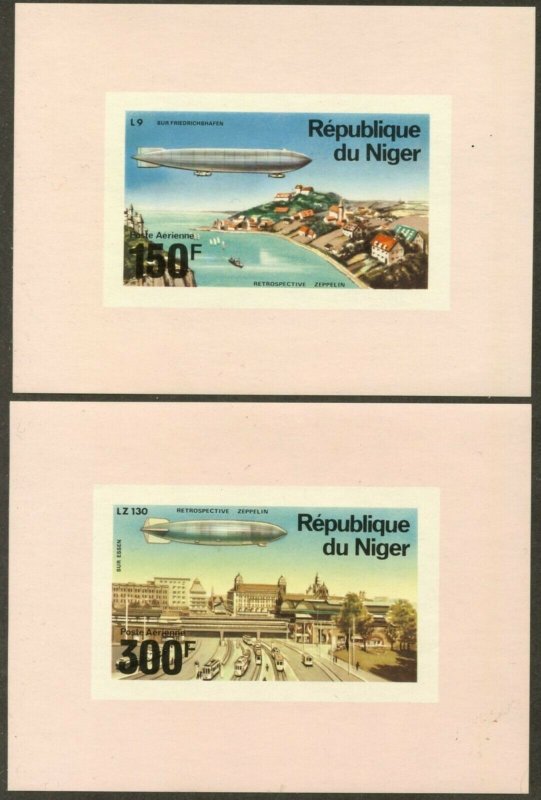 NIGER Sc#C273-C277 1976 Zepplin Anniversary Complete Set of Deluxe SS OG Mint NH