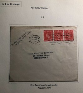 1941 Edinburgh England First Day Cover FDC Locally Used