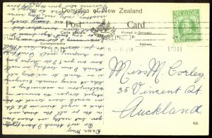 NEW ZEALAND 1911 1/2d KEDVII Sc 130 on Pic Post Card KELBURNE TEA KIOSK
