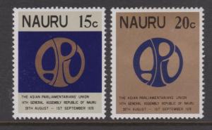 Nauru 1978 Asian Parliamentary Union Set Sc#159-160 MNH