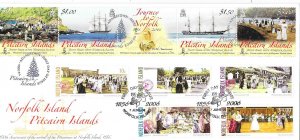 Pitcairn Islands #643/Norfolk Islands  #875-879 Joint Issue (FDC)  CV $19.50