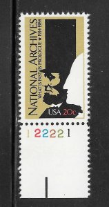 #2081 MNH Plate # Single