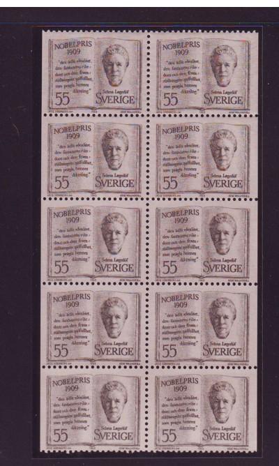 Sweden Sc846a 1969 Nobel Prize stamp booklet pane