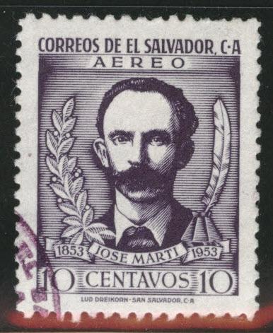 El Salvador Scott C142 Used 1953 Airmail stamp