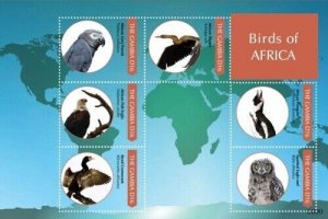 Gambia 2011 - Birds of Africa - Sheet of 6 stamps - Scott #3397 - MNH