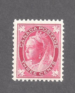 Canada # 69 3c VF MINT NH CARMINE QUEEN VICTORIA LEAF ISSUE BS22099