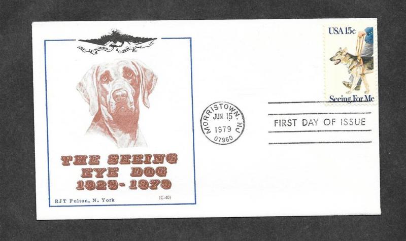 U S 1787 FDC Seeing Eye Dogs RJT Cachet!