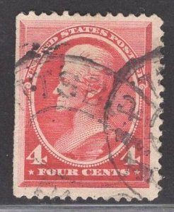 US Stamp #215 4c Carmine Jackson USED SCV $30.00