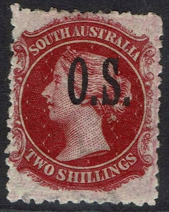 SOUTH AUSTRALIA 1891 QV OS 2/- OVERPRINT SG TYPE O2 PERF 11½ - 12½