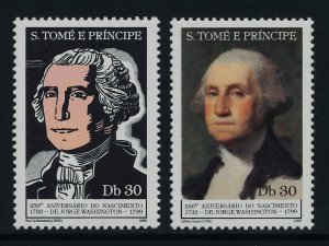 St Thomas & Principe 662-3 MNH George Washington