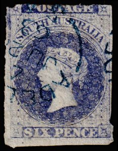 South Australia Scott 12 Lavender (1858) Used G-F, CV $70.00 M