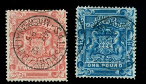 MOMEN: RHODESIA STAMPS SG #10-11 1892-3 USED LOT #60056