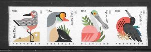 #4995-98 MNH Coil Strip of 4 Coastal Birds