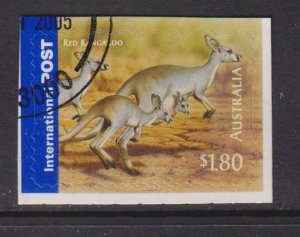 Australia   #2392 cancelled 2005 kangaroo $1.80  self-adhesive ,  syncopated