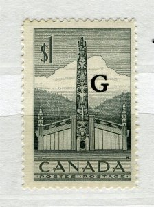 CANADA; 1950s early GVI Official ' G ' Optd. fine used $1. value