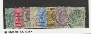 Great Britain, Postage Stamp, #127//143 (8 Different) Used, 1902-1911