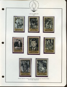 UMM AL QIWAIN 1965 JOHN F. KENNEDY MEMORIAL SET MINT NH