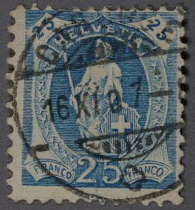 Switzerland #106 Used G/Fine Wm 183 Cancel CASCHEE(?) Date 16.XI.07 -