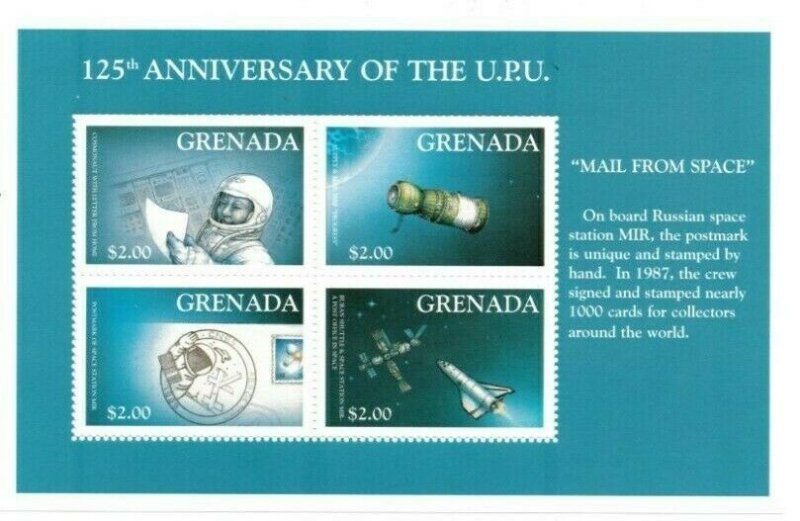 Grenada - 1999 - Space Mail UPU - Sheet Of 4 - MNH