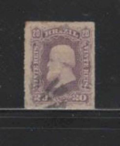BRAZIL #62 1877 20r DON PEDRO F-VF USED IMPERF a