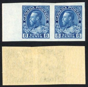 Canada SG 252 1922-31 8c blue imperf pair M/M