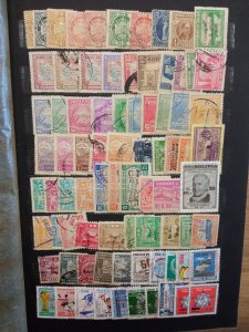 Extensive Collection of +3000 Latin American used Stamps in stockbook variety